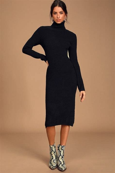 soft sweater dresses black.